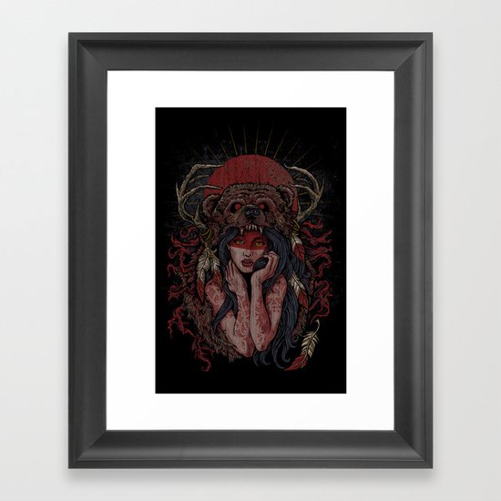 Tattooed Bear Framed Art Print