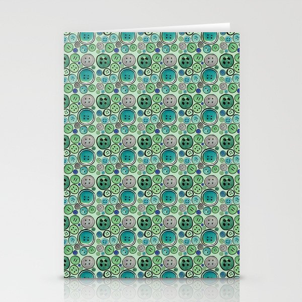 Green Buttons Stationery Cards