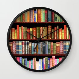 Book Lovers Gifts, Antique bookshelf Wall Clock