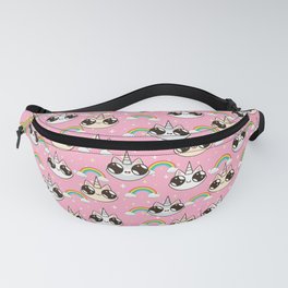 cats unicorns and a rainbow. unicorn cats on a pink background. Fanny Pack