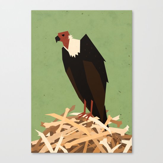 V is for Vulture Canvas Print