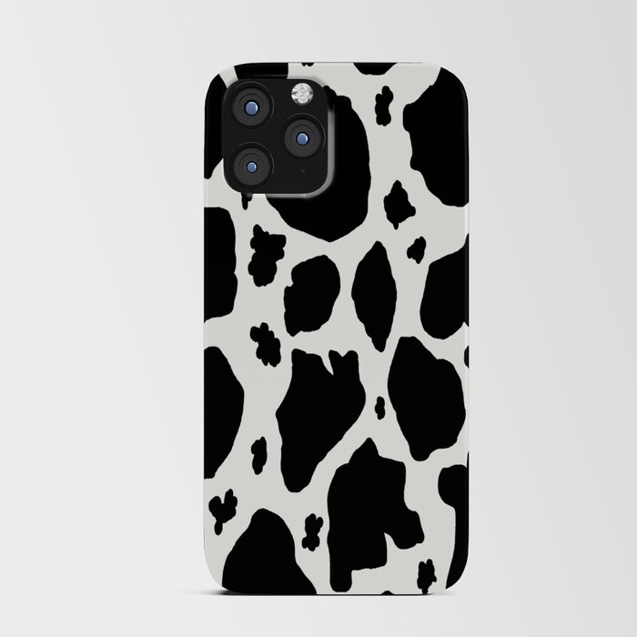 black and white animal print cow spots iPhone Card Case