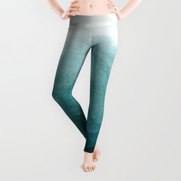 Sunrise in the mountains, dawn, teal, abstract watercolor Leggings