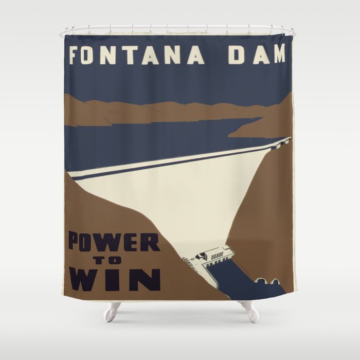 Vintage poster - Fontana Dam Shower Curtain