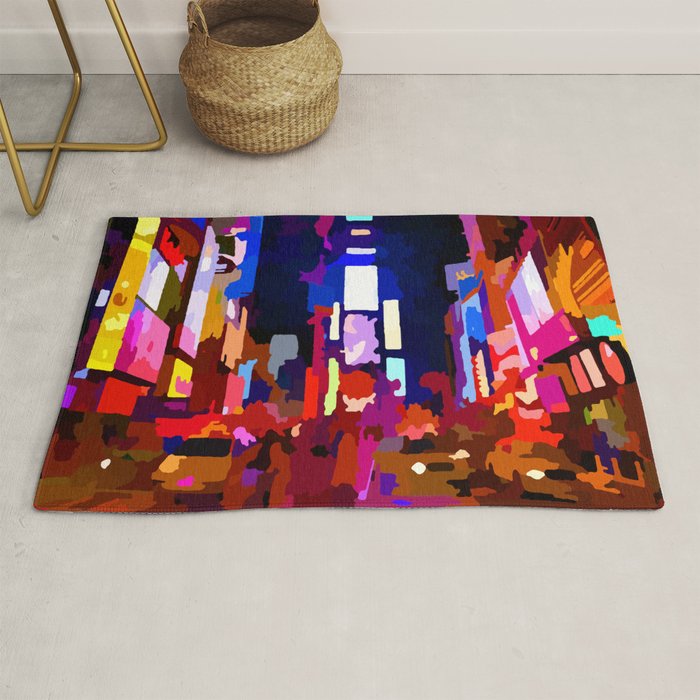 Times Square New York City Rug by Jon Baran Society6