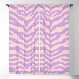 Zebra Wild Animal Print Lavender and Pink Blackout Curtain