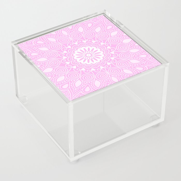 Girly Pink Mandala Acrylic Box