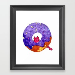 Cat In A Donut Framed Art Print