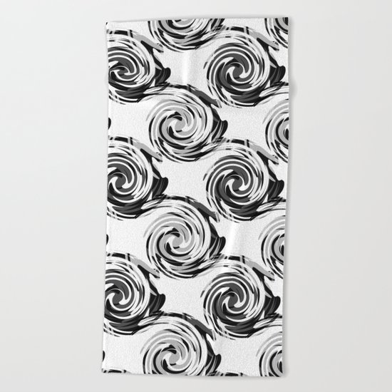 Abstract pattern in black and white tone. Beach Towel