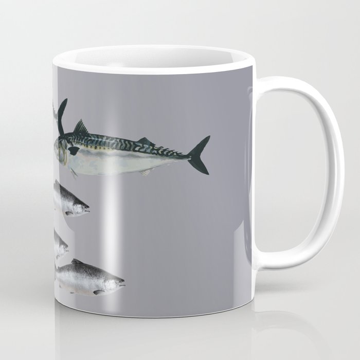 Tuna an Salmon Fish grey Coffee Mug