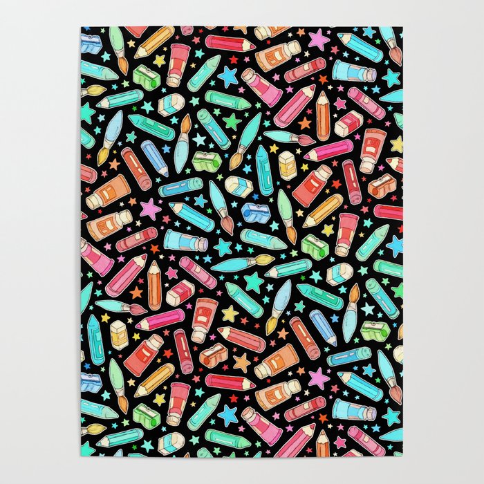 Rainbow Stationary and Art Supplies - Black Poster