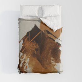 abstract mountains, rustic orange sunrise Duvet Cover