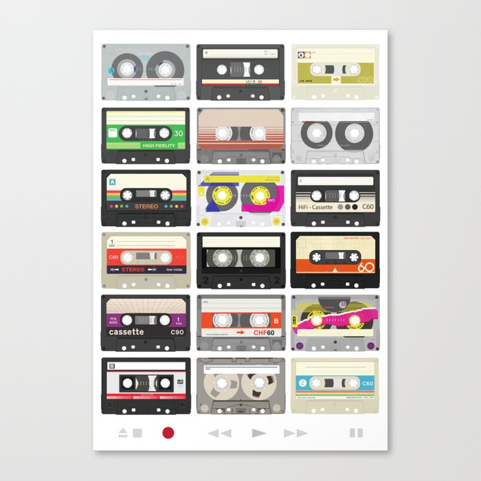 Cassettes (mixtape love) Canvas Print