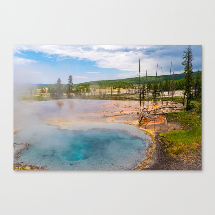 Yellowstone National Park Geyser Landscape Photography Print Canvas Print