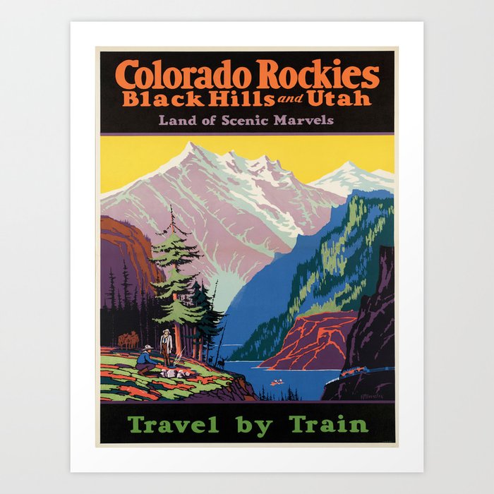 Colorado Rocky Mountains United States Vintage Travel Advertisement Art Poster 
