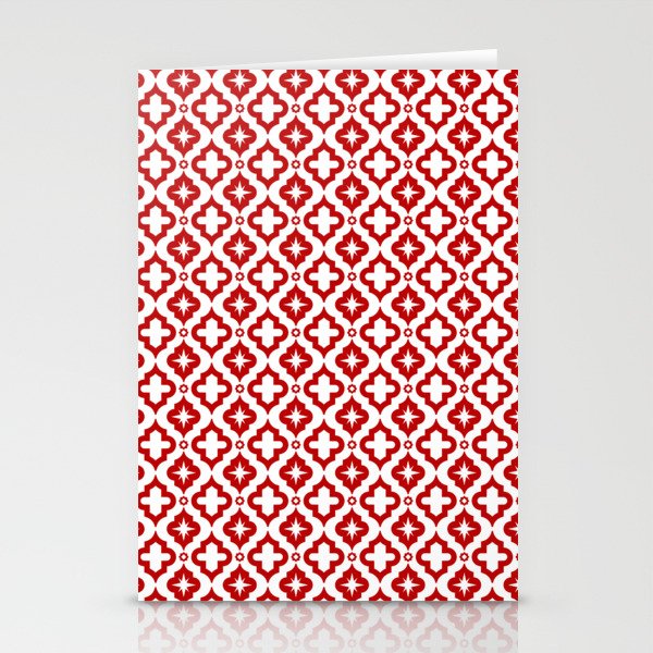 Red Ornamental Arabic Pattern Stationery Cards