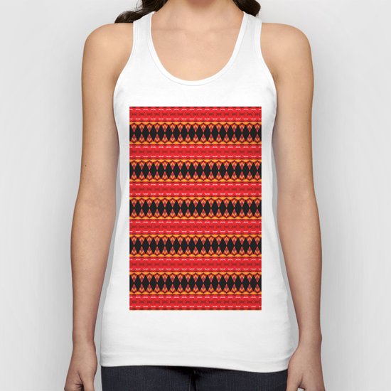Black Diamonds on red Unisex Tank Top