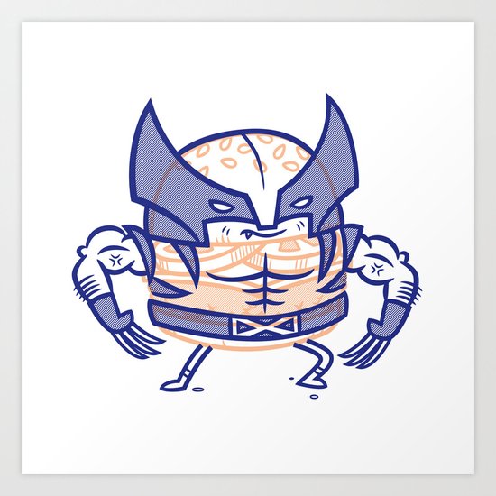 Cheeseburger Wolvie Art Print