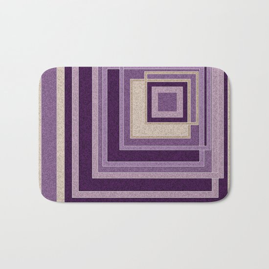 Abstract painting in purple and brown tones . Bath Mat