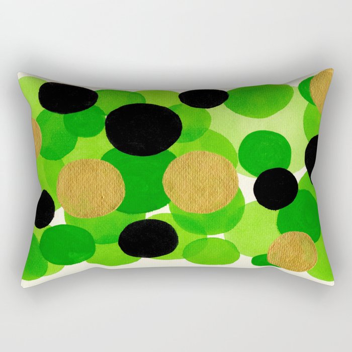 Lime Green Watercolor Bubbles Rectangular Pillow