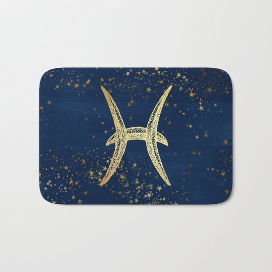 Pisces Zodiac Sign Bath Mat