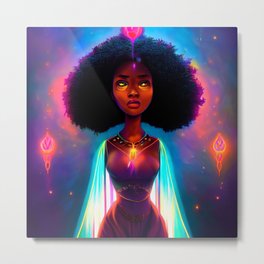 Visions Metal Print | Centric, Oil, Blackgirlmagic, Ethreal, Digital, Acrylic, Concept, Afro, Ethnic, Graphicdesign 