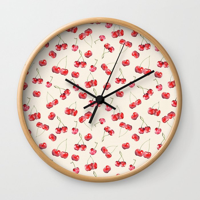 Cherry Pattern Wall Clock