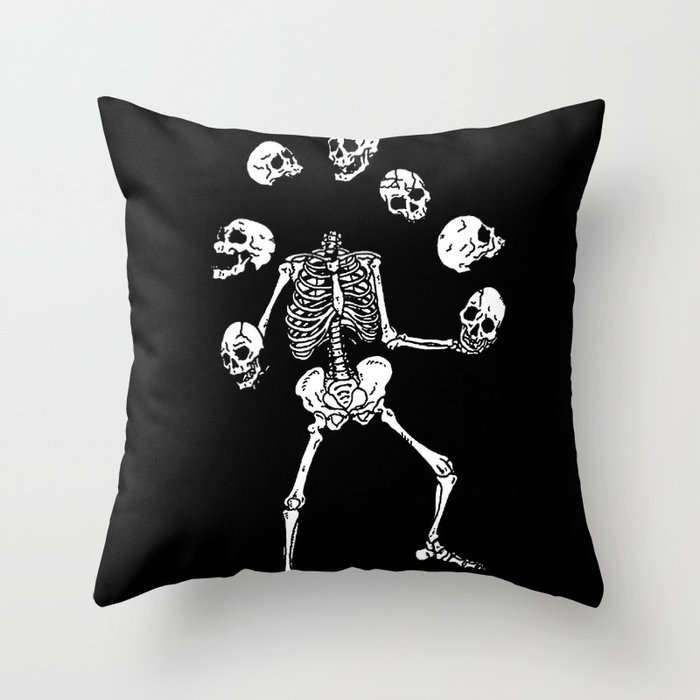 Circus of Skeleton Throw Pillow