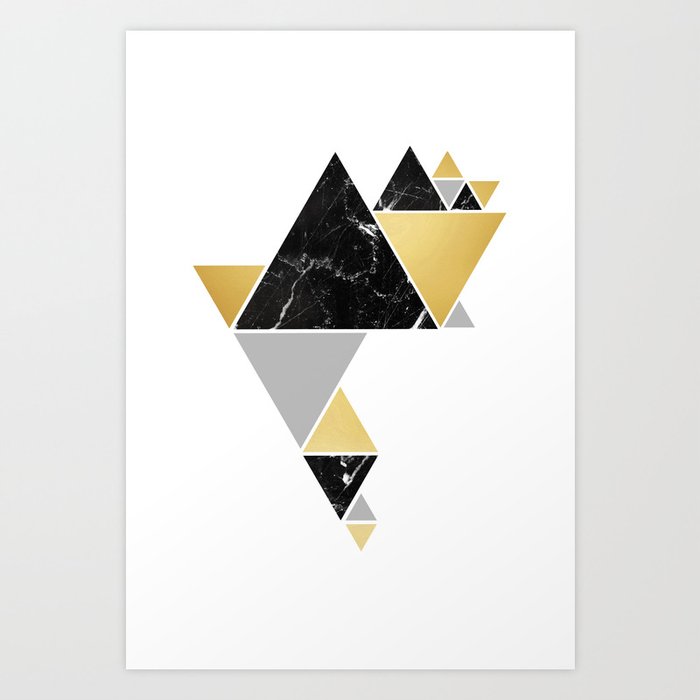 Black Triangle Party Art Print