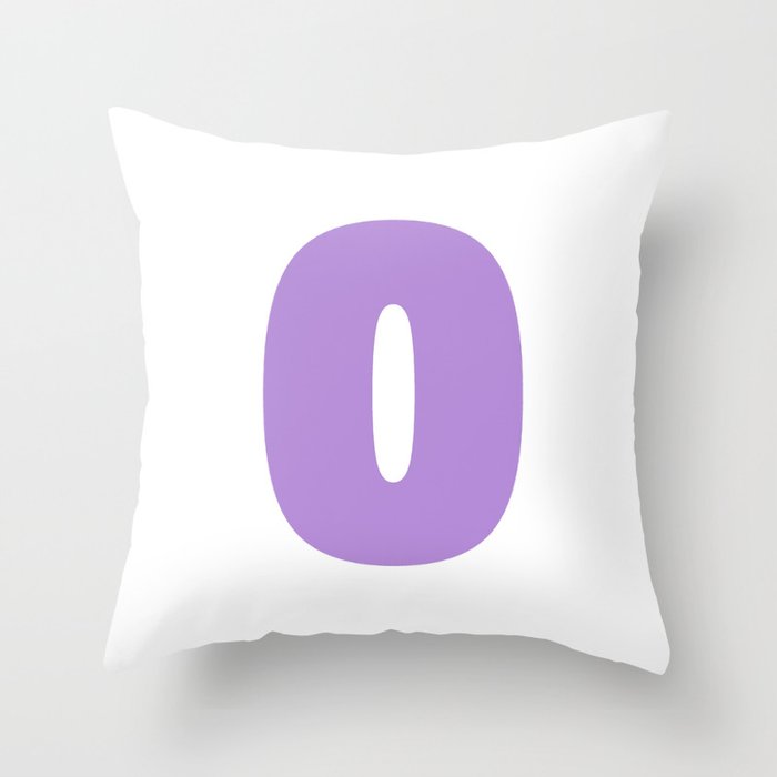 0 (Lavender & White Number) Throw Pillow