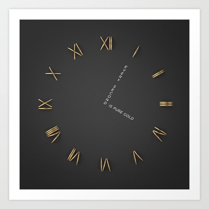 Time is Gold Kunstdrucke | Mixed-media, 3-d, Gold, Black, Minimal, Minimalistisch, Roman, Numbers, Elegant, Klassisch