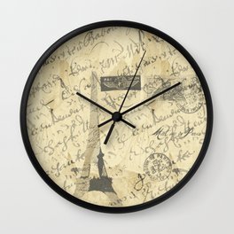 Parisian French Script Wall Clock