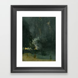 Nocturne In Black And Gold The Falling Rocket By James Mcneill Whistler Framed Art Print