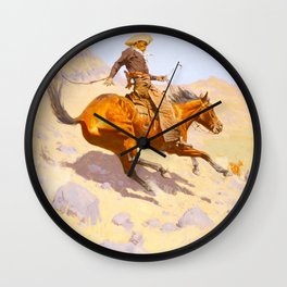 The Cowboy (1902) by Frederic Remington Wall Clock