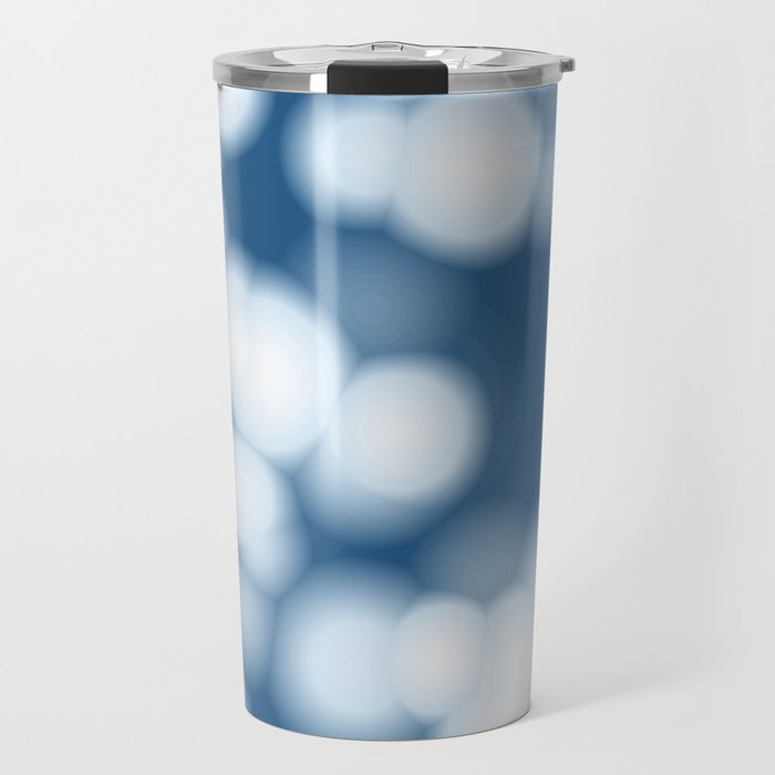 Meditative Blurry Lights in Calming Blue Ombre Travel Mug