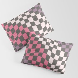 Pink pueple diagonal wavy checker Pillow Sham