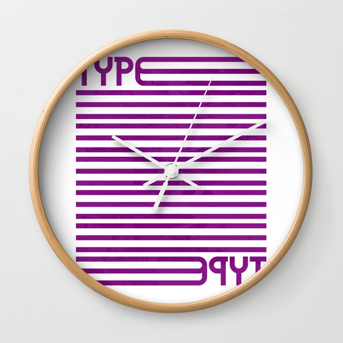 Type Stripes (Purple) Wall Clock