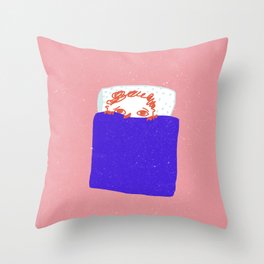 Staying in bed Throw Pillow