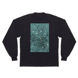 Wroclaw, Poland - Collage of city map and terrazzo pattern - contemporary Long Sleeve T-shirt
