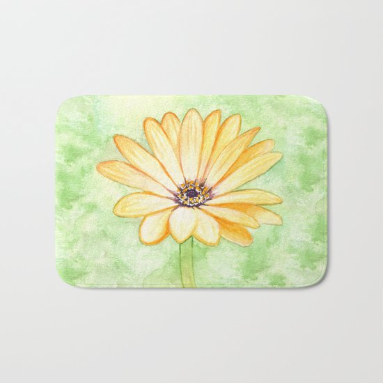 Orange aster flower Bath Mat