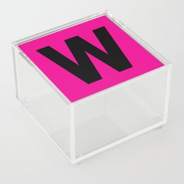 Letter W (Black & Magenta) Acrylic Box