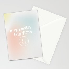 Go With the Flow Gradient Smiley Quote Stationery Cards