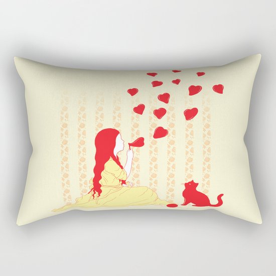 Bubbly Hearts Rectangular Pillow