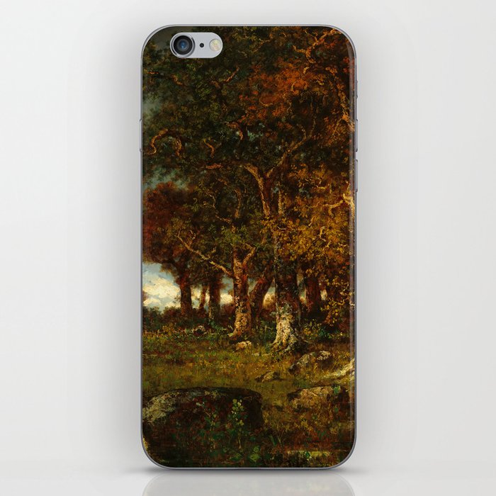 The Edge of the Forest at Les Monts-Girard, Fontainebleau, 1868 by Narcisse Diaz de la Pena iPhone Skin