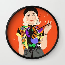 Joanne Vibes V Wall Clock | Curated, Digital, Popart, Graphicdesign, Music 