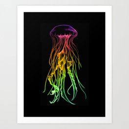 Colourfull jelly fish Art Print