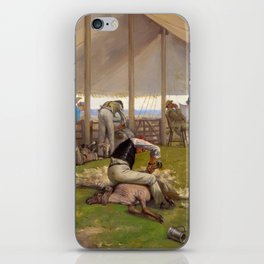A Sheep Shearing Match, 1875 by Eyre Crowe iPhone Skin