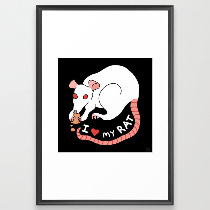 I Love My Rat Framed Art Print