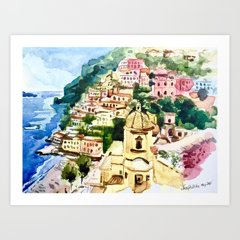 Positano Amalfi Coast Italy Art Print By Thejoeystudio Society6