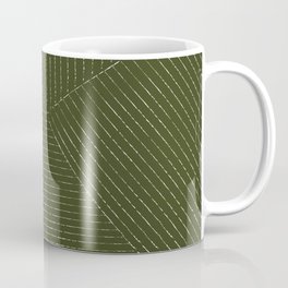 Lines (Olive Green) Coffee Mug | Christmas, Holiday, Nature, Graphicdesign, Darkgreen, Olivegreen, Boho, Geometric, Midcenturymodern, Digital 